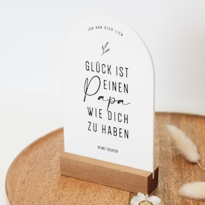 Personalisierte Acrylkarte "Glück ist..." mit Namen | Papa | Mama | Vatertag | Muttertag | Geschenk | Karte | Grußkarte | Geburtstag