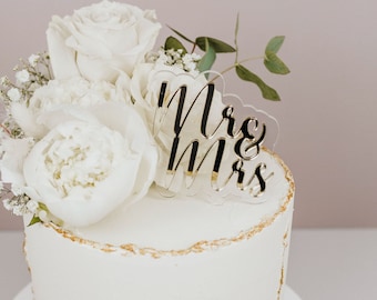 Cake Topper Hochzeit "Mr & Mrs" aus Acryl | Hochzeitstorte | Tortenstecker | Kuchentopper | Hochzeitstopper