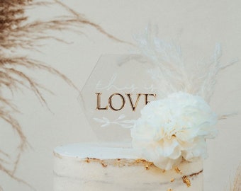 Cake Topper Hochzeit "This ist LOVE" aus Acryl | Hochzeitstorte | Tortenstecker