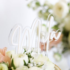 Cake topper personalized with name | Acrylic | different colors | double layer