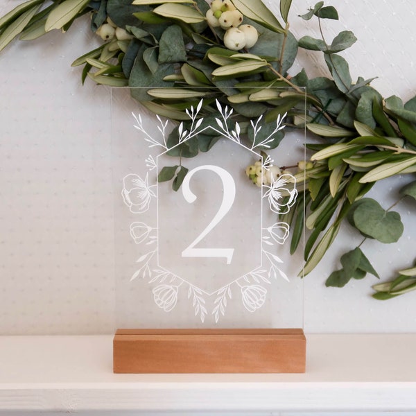 Tischnummern Hochzeit aus Acryl "Floral Design"