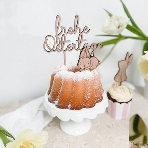 Mini Cake Topper Set 4 Häschen 1 Karotte aus Holz Bild 8