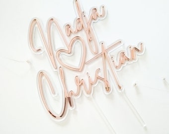 Personalisierter Cake Topper Hochzeit Tortenstecker Brautpaar Hochzeitstorte Caketopper Mr Mrs Cake Topper name Hochzeit