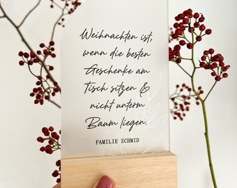 Deko Schild Weihnachten mit Holzfuß | Weihnachten Dekoration Weihnachtsgeschenk Personalisiert Weihnachtskarte Dekoschild Karte Geschenk