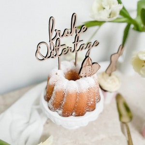 Mini Cake Topper Set 4 Häschen 1 Karotte aus Holz Bild 10