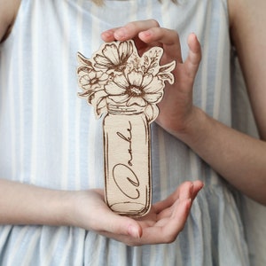 Holzkarte mit Blumenstrauß zum Muttertag | Muttertagsgeschenk | Mutter | Geburtstag | Geburtstagsgeschenk | Geschenk | Karte | Holz | Danke