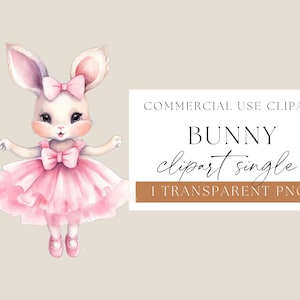 Ballerina Bunny Clipart, Pink Rabbit ballet dancer clip art, Watercolor Clipart, Clipart for invitations and cards, WPCS-A76