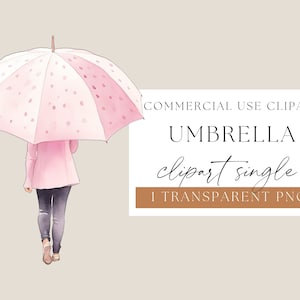 Lady with Umbrella, Watercolour Umbrella, Umbrella Clip Art, Digital Clipart, Watercolor Clip Art, Weather Clipart, Digital Art, WPCS-O35
