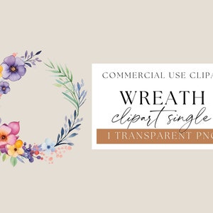 Bright Colored Flowers Wreath, Watercolor Clipart, Watercolour Flowers, Floral Wreath Png, Wedding Clip Art, Floral Clipart Png, WPCS-W26