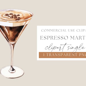 Espresso Martini Png, Cocktail Watercolour, Drink Illustration, Espresso Martini Art, Signature Cocktails, Cocktail Clip Art, WPCS-FO03