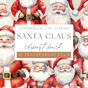 Santa Claus, Christmas Clipart, Holiday Clipart, Watercolor Santa, Watercolour Clip Art, Santa Claus Clip Art, Winter Clipart, WPC-SE11