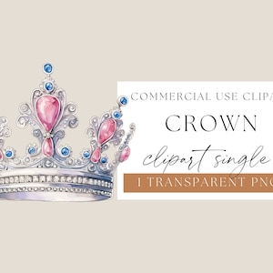 Crown with Jewels, Watercolor Crown, Watercolour Clip Art, Crown Clipart, Jewel Crown, Crown Png, Crown Graphics, Digital Download, WPCS-O39
