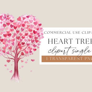 Clipart de árvore de coração de amor, clipart de dia dos namorados, clipart de amor em aquarela, árvore rosa e vermelha com corações, clipart romântico, imagem png, WPCS-SE41