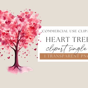 Imágenes prediseñadas de acuarela Love Heart Tree perfectas para San Valentín, imágenes prediseñadas del día de San Valentín, imágenes prediseñadas de tarjetas, imágenes prediseñadas de diario basura, WPCS-SE40