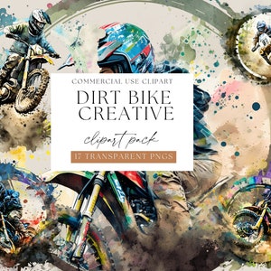 Acquerello clipart di motocross, clipart creativa per moto da cross, pilota di motocross, acquerello di motocross, png per bici da cross, clipart trasparente png
