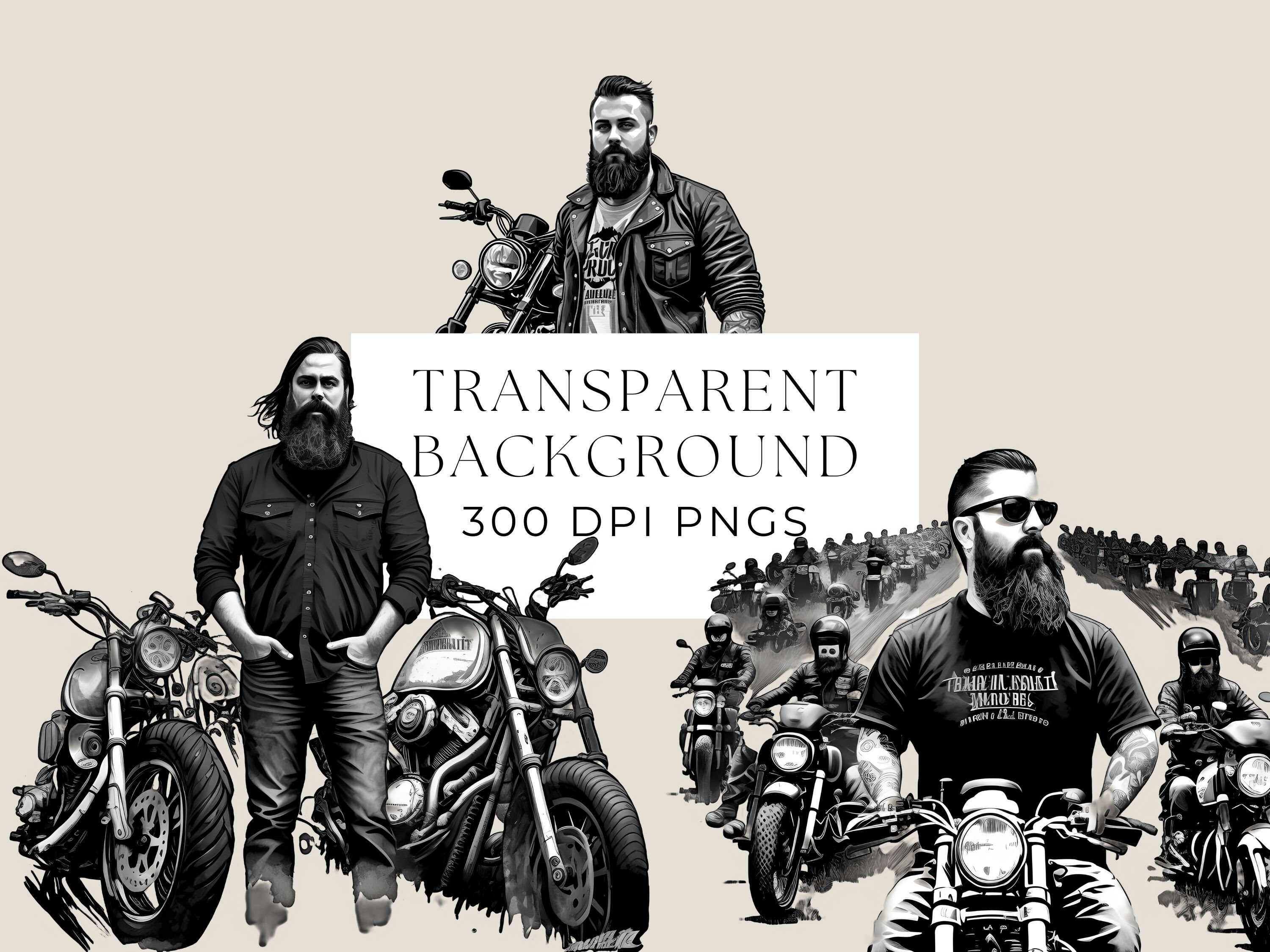 Bikes and Beards Clipart, Motorcycle Clipart, Motorbike Clipart