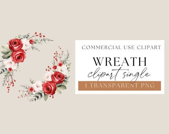 Romantic Floral Wreath, Floral Wreath Png, Watercolor Wreath, Watercolour Clip Art, Wreath Clipart, Watercolor Floral, Circle Frame,WPCS-W35