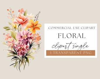 Flower Arrangement, Floral Arrangement, Watercolor Flowers, Watercolour Clip Art, Faux Arrangement Png,Florals Png,Mothers Day Gift,WPCS-F41