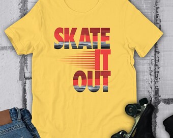 Skate It Out Shirt with Red and Stormy Gray Letters | Skate Unisex T-Shirt