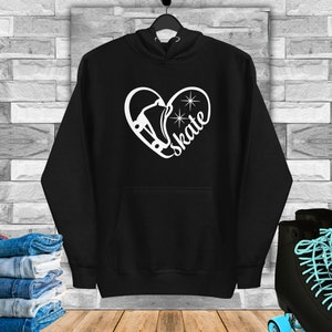 Roller Skate Hoodie Heart | I Heart Skate Hoodie | Roller Skate Premium Hoodie | Roller Skate Sweatshirt