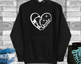 Roller Skate Hoodie Heart | I Heart Skate Hoodie | Roller Skate Premium Hoodie | Roller Skate Sweatshirt