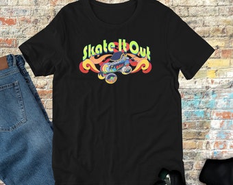 Retro Roller Skate Shirt Unisex | Skate it Out Retro T Shirt | 70s Roller Skate Shirt for Men and Women