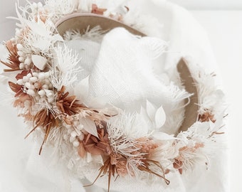 Boho Bridal Preserved Flower Head Band | Dried Floral Hair Piece | Wedding Hair Accessory | Boho/Coastal Women’s Floral Hair Piece