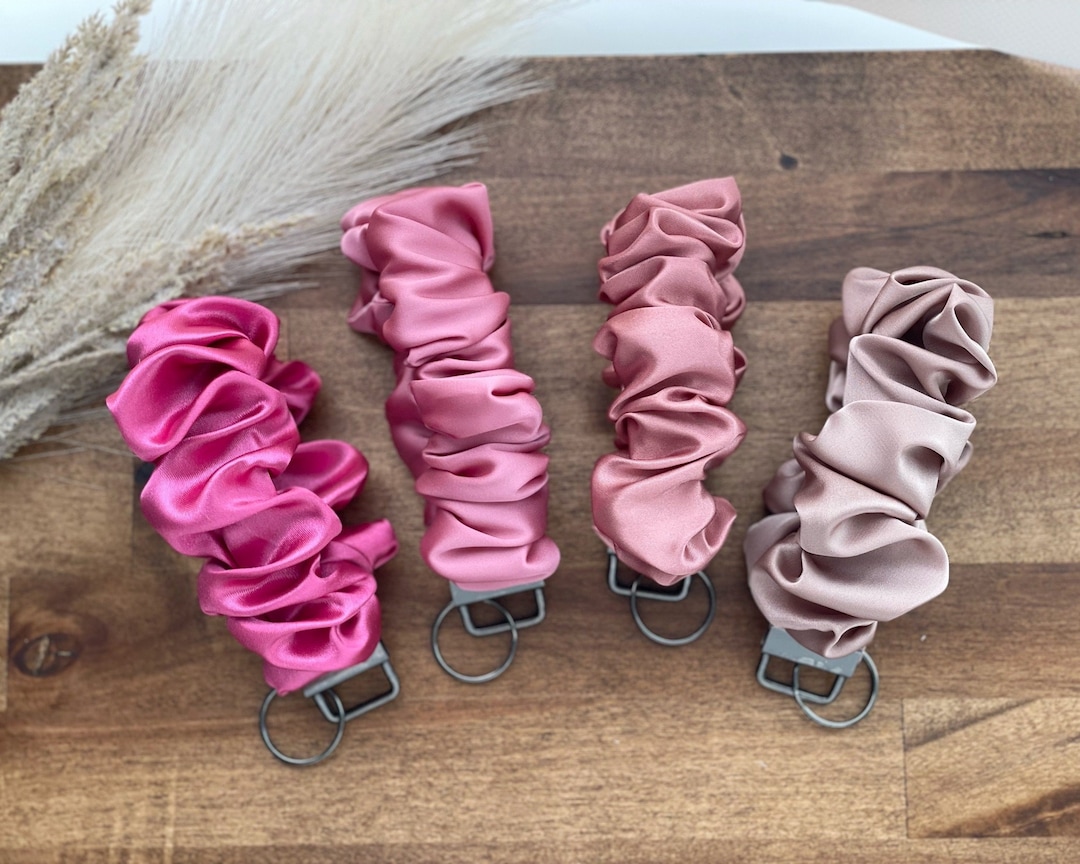 Satin Scrunchie Key FOB, Scrunchie Keychain Wristlet, Scrunchie ...