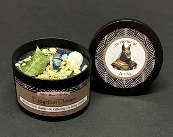 Anubis Egyptian god ritual offering candle