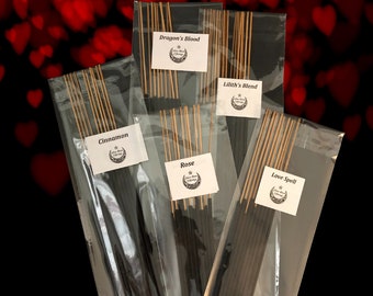 Love Spell Incense Stick Assortment, 11" Hand-dipped