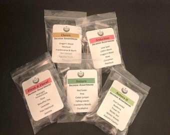 Surtido de conos de incienso: paquete de muestra de aromas