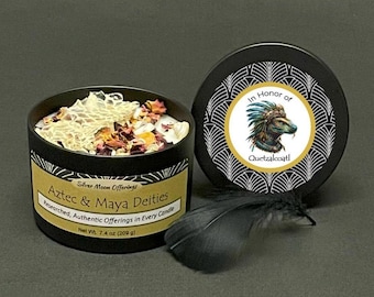 Quetzalcoatl Pagan Deity Offering Candle, Aztec Pantheon, Ritual Altar, Devotional Gift, Spiritual Decor
