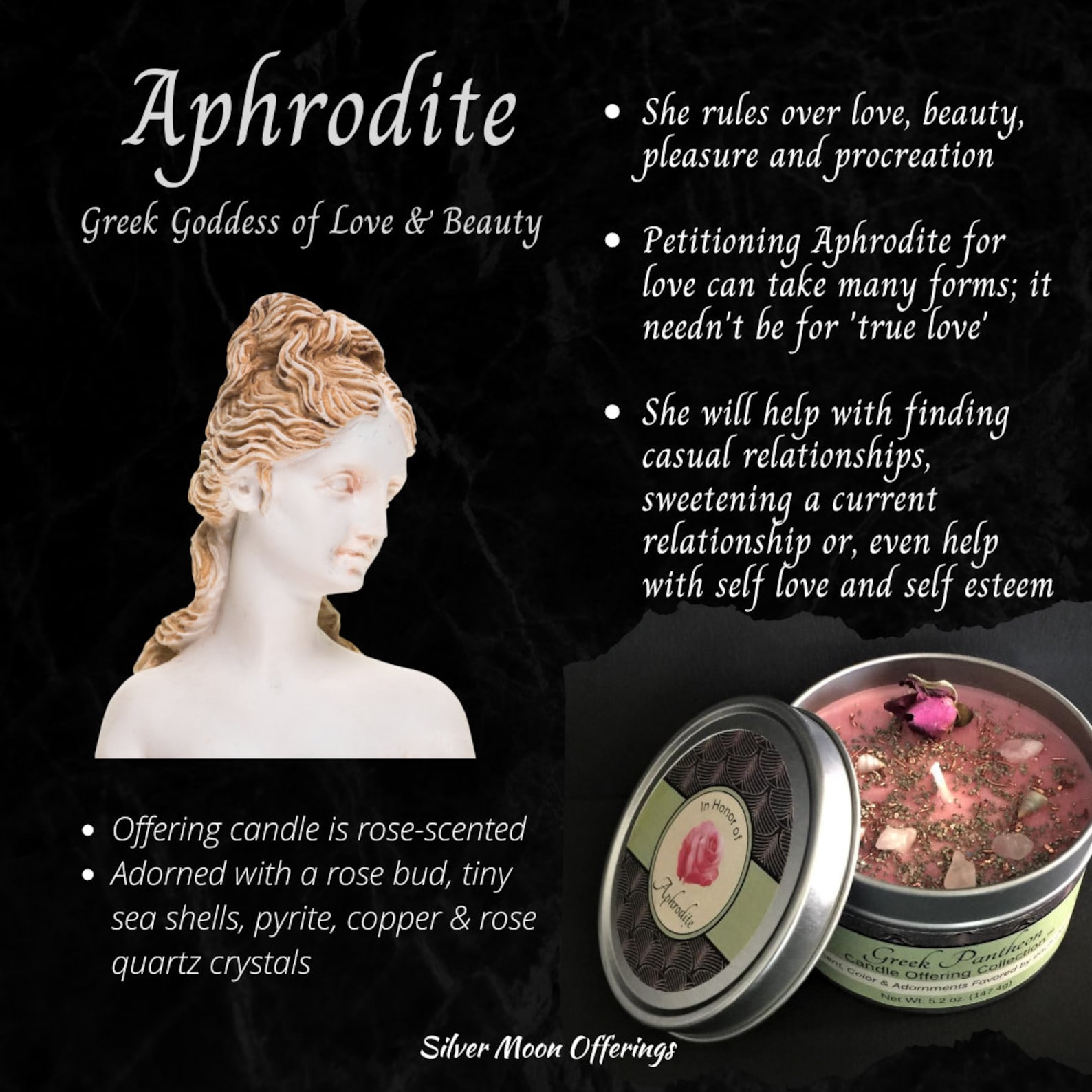 Aphrodite Greek Goddess Ritual Offering Candle - Etsy