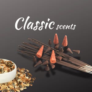 Hand Dipped Incense Sticks & Cones: Long Burn Time, Relaxing Aromas