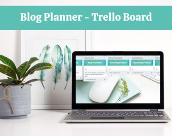 Blog Planner Trello Template, Digital Organizer (PDF)
