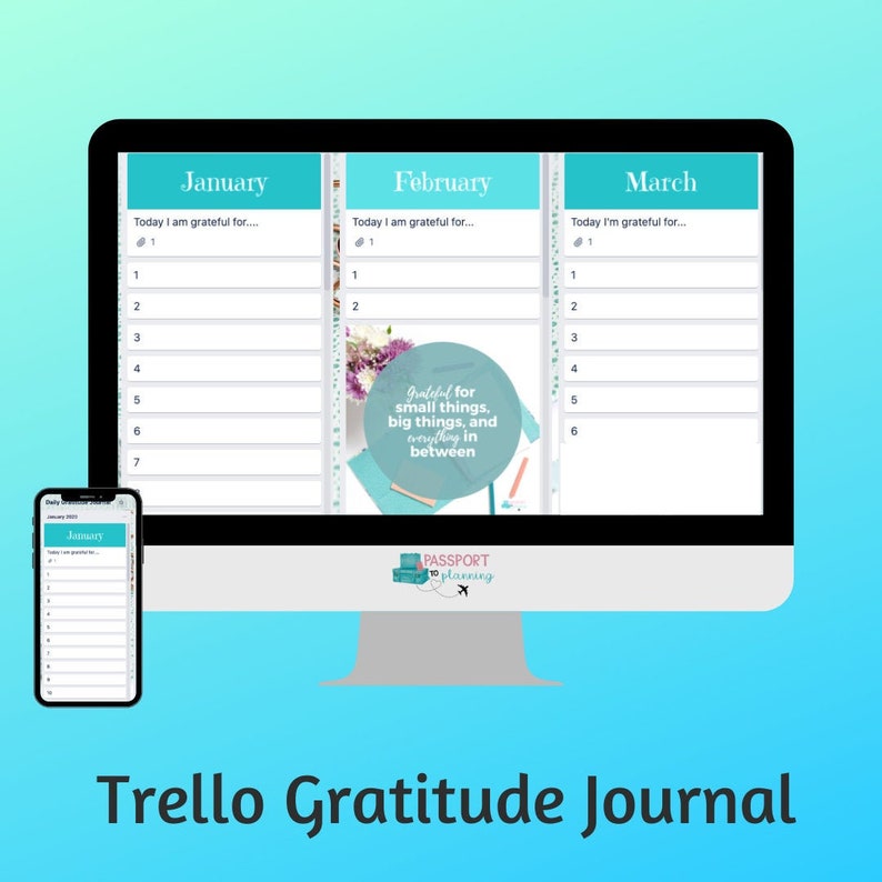 Trello Board, Digital Gratitude Journal, 2024 Gratitude Planner, Online
