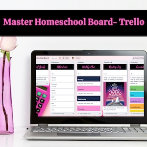 Master Homeschool Planner, Schwarz Und Rosa, Trello Board, Trello Template, Kanban, Homeschooling Planner, Online Planner,