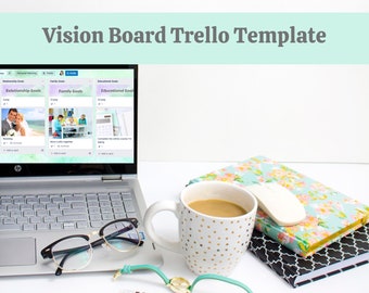 Vision Board, Trello Template, 2024 Vision Board, Trello Board, Vision Board Digital, Visualisierung, Zielplanung, Goal Board, Papierlos