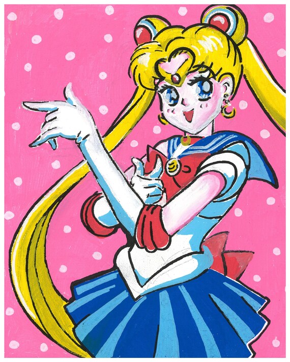 Posca Moon Sailor Moon Usagi Art Print Posca Size 8 by 10 | Etsy