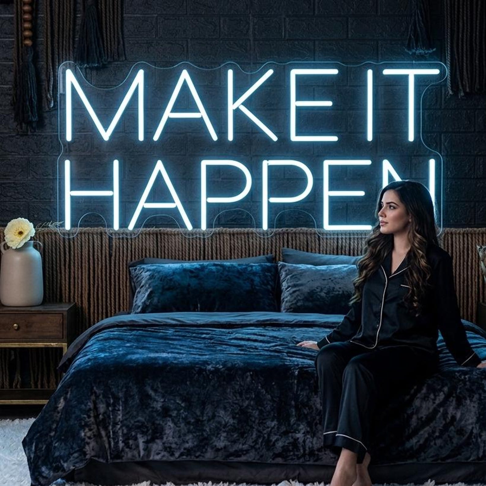 Led Signs Inspiration Make It Happen LED Neon Sign | Custom LED Neon Light | Inspirational ...