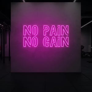 No Pain No Gain Neon Sign: Gym Motivation LED Wall Art