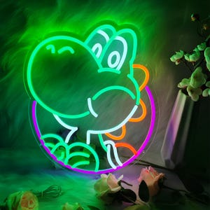 Anime Dinosaur Neon Sign | Anime Neon Sign | Acrylic Sign | Led Neon Sign | Custom Neon Sign | Light Up Sign | Kids Room Decor | Neon Art