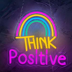 Think Positive Neon Sign: LED Wall Decor