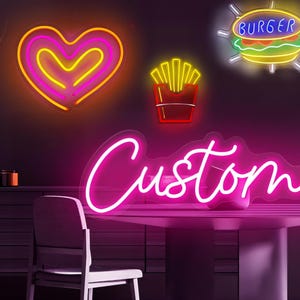 Custom Acrylic Neon Sign Wall Art Decor | Business Neon Logo | Neon Bar Sign | Name Neon Sign | Home Decor | Neon Art | Wedding Neon Sign