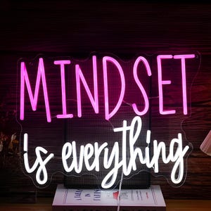 Mindset Is Everything Neon Sign: Motivational LED Acrylic Decor