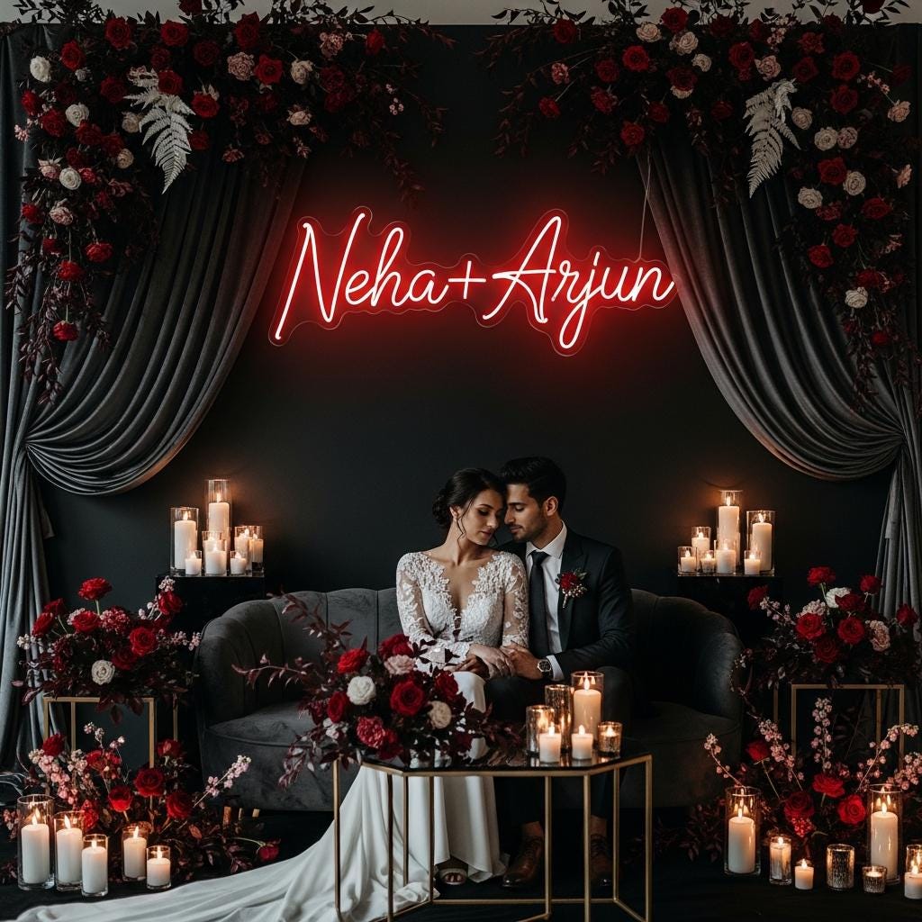 Custom Couple Name Neon Sign for Wedding Neon Wall Decor | Personalized ...