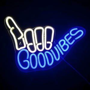 Good Vibes LED Neon Schild: Bar, Spielzimmer, Party Dekor