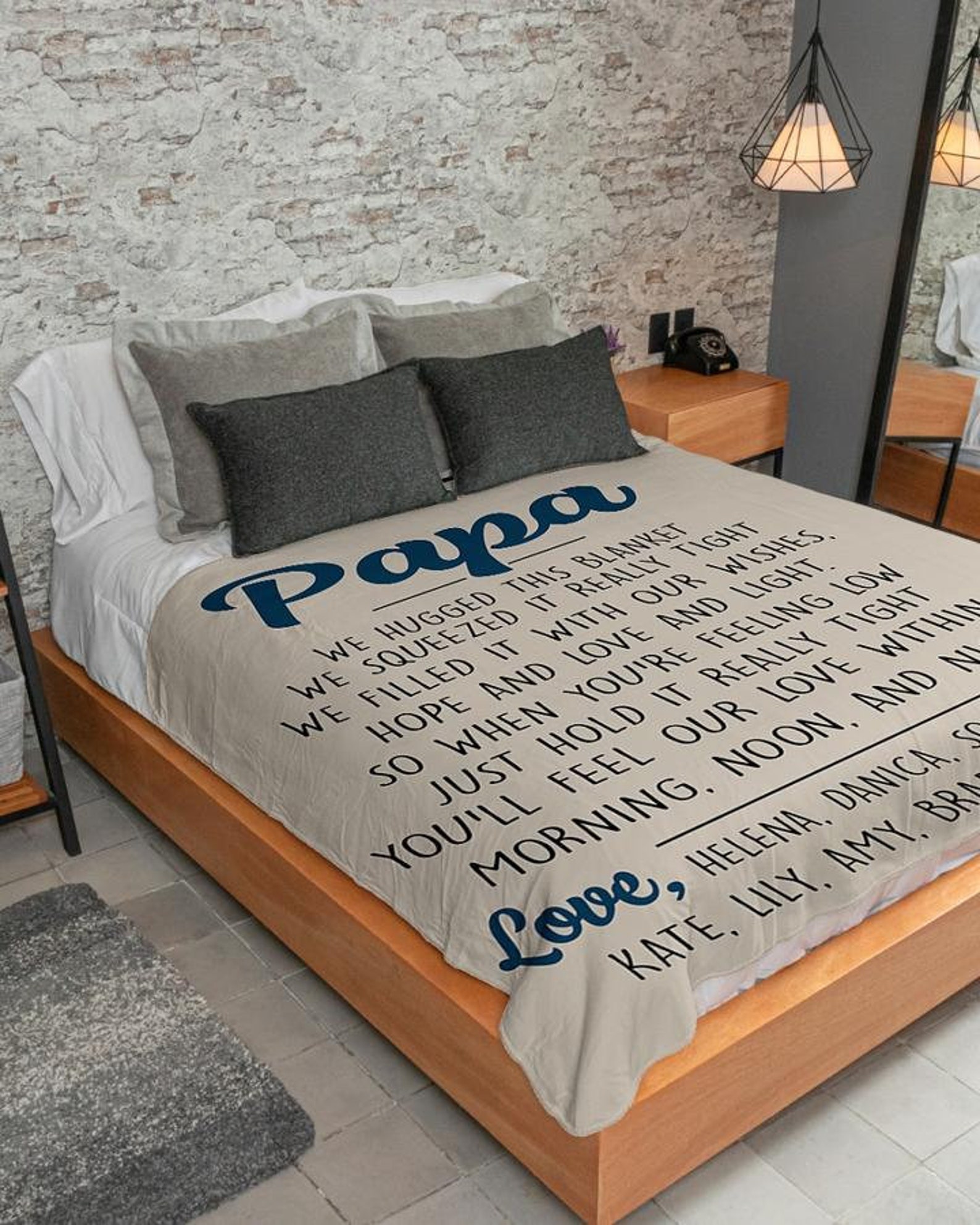 Personalized Blanket For Papa Papa We Hugged This Blanket Etsy