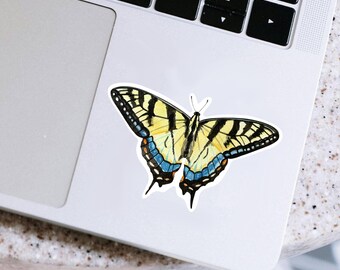 Pegatina de mariposa tigre, regalo para amantes de las mariposas, pegatina para portátil o botella de agua.