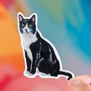 Tuxedo Cat Sticker, Tuxedo Cat Gift, Black and White Cat Sticker, Gift For Cat Lover, Cat Mom Gift, Laptop Sticker, Cat Lover Sticker